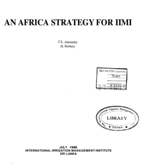 Company appointment letter format - AN AFRICA STRATEGY FOR - International Water Management - publications iwmi