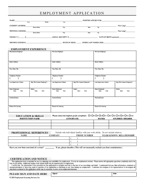 Employment Application Form
