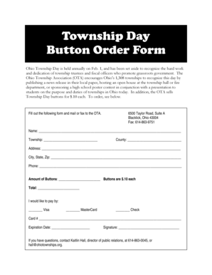 Ohio Township Day Button Order Form