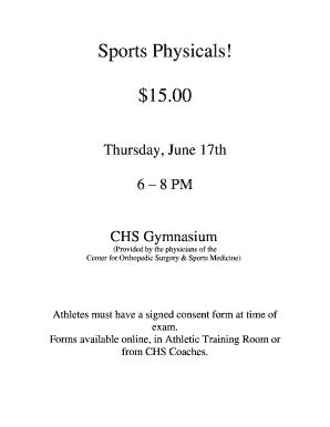 Sports Physical Consent Form