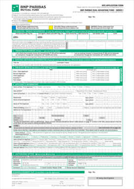 BNP Paribas Dual Advantage Fund Application Form