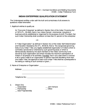 Indian Preference Form