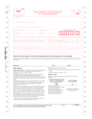Form 1096 Annual Summary and Transmittal
