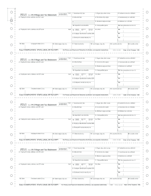 2015 Form W-2 Wage and Tax Statement