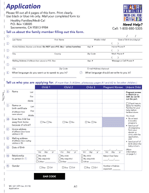 Healthy Families/Medi-Cal Application