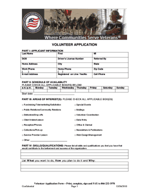Volunteer Application Form