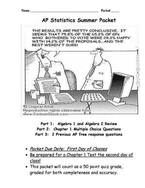 AP Statistics Summer Packet