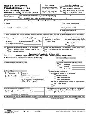 IRS Form 4180 Interview Report