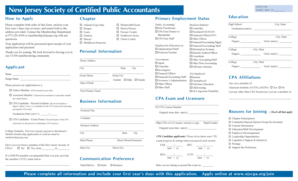 New Jersey CPA Membership Application Form
