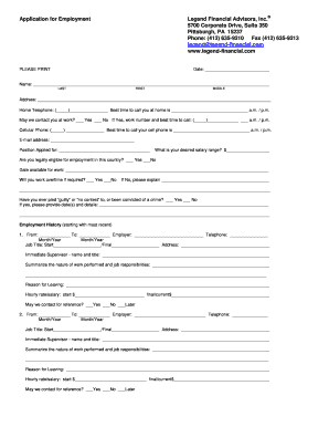 Employment Application Form