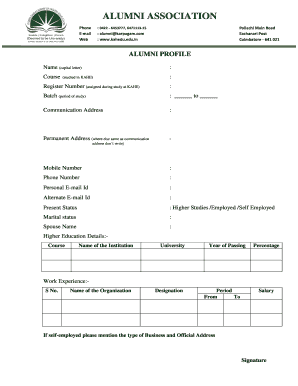 Alumni Profile Form