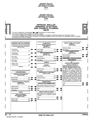 Florida General Election Ballot