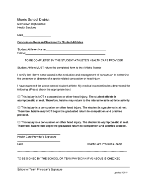 Concussion Release/Clearance for Student-Athletes