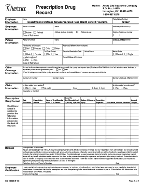 Aetna Prescription Drug Claim Form