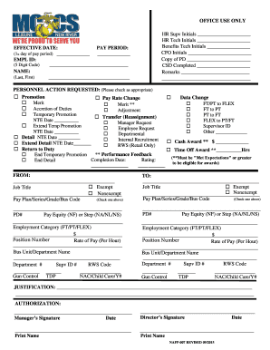 Personnel Action Request Form