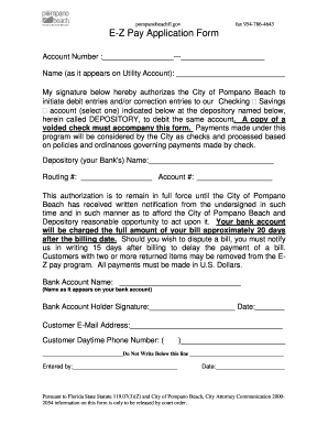 E-Z Pay Application Form
