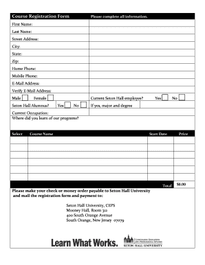 Course Registration Form