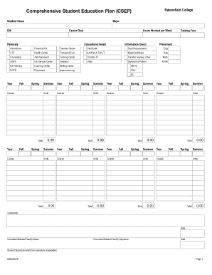 Comprehensive Student Education Plan