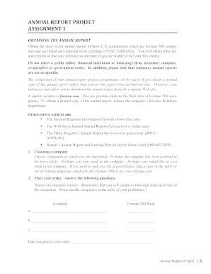 Annual Report Project Assignment