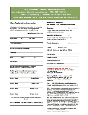 IMLA Distance Learning Registration Form