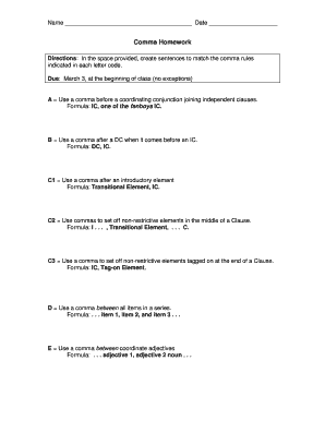 Comma Homework Assignment