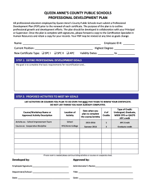 Professional Development Plan