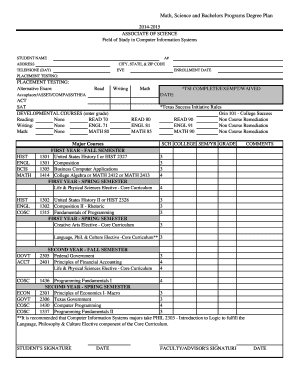 Associate of Science Degree Plan