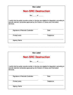 Records Disposition Certification Form