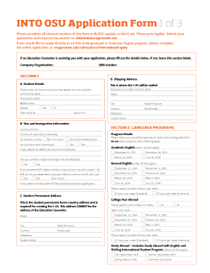 INTO OSU International Student Application Form