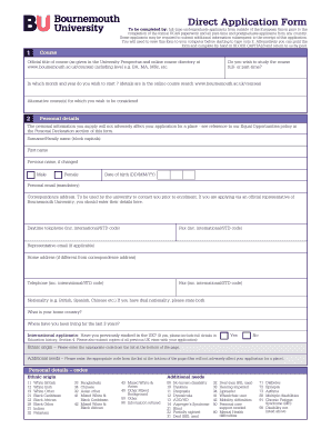 Bournemouth University Application Form