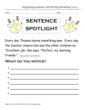 Grammar Writing Workshop Form