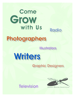 Garden Writers Association Membership Application