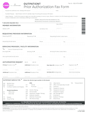 Prior Authorization Fax Form