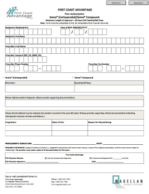 First Coast Advantage Prior Authorization for Soma