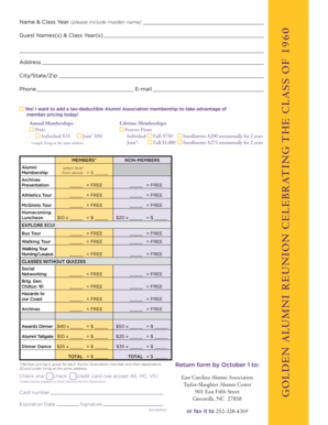 East Carolina Alumni Association Membership Form