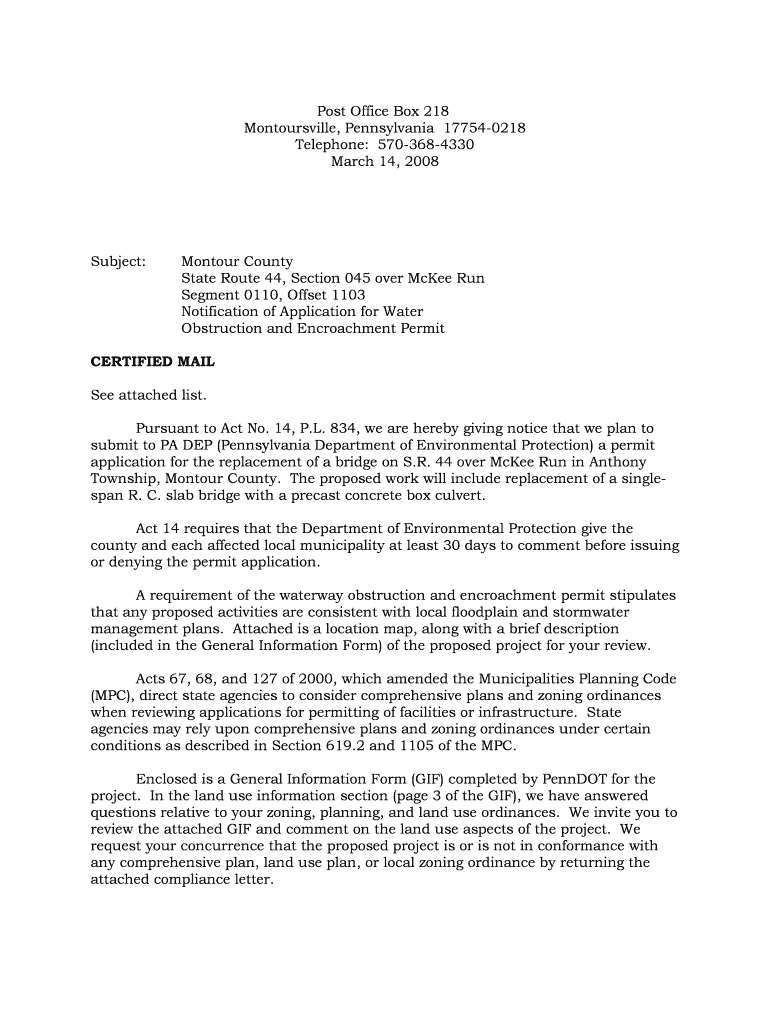 Fillable Online Post Office Box 218 Montoursville Pennsylvania 17754