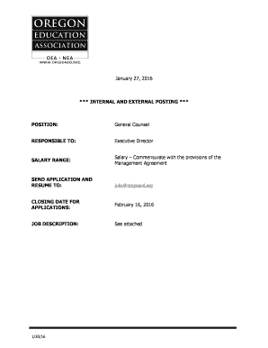 RESPONSIBLE TO Executive Director SALARY RANGE Commensurate - oregoned