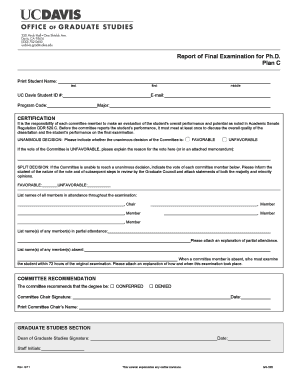 PhD Final Examination Report