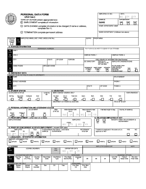 Employee Personal Data Form