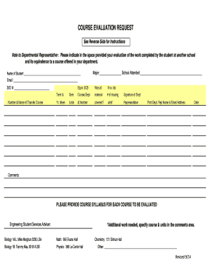 UC Berkeley Transfer Credit Evaluation Form
