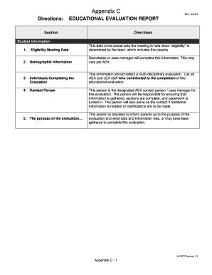 Educational Evaluation Report