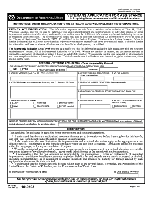 Veterans Application for Home Improvement Assistance