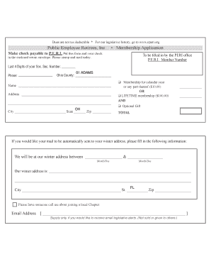 Public Employee Retirees Membership Application