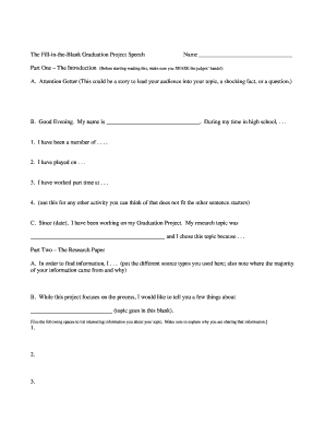 Fill-in-the-Blank Graduation Project Speech