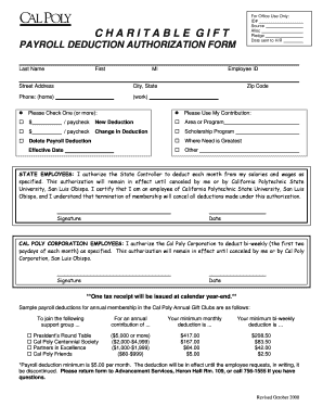 Payroll Deduction Authorization Form