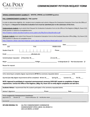 Commencement Petition Request Form