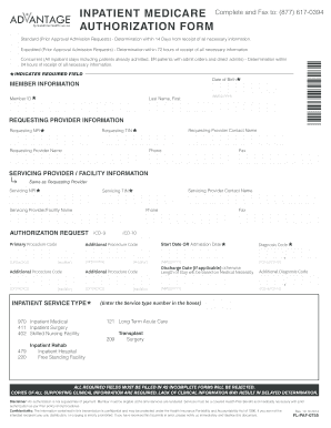 Medicare Inpatient Authorization Form