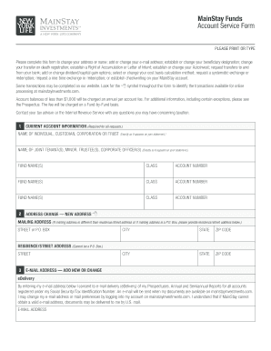 MainStay Funds Account Service Form