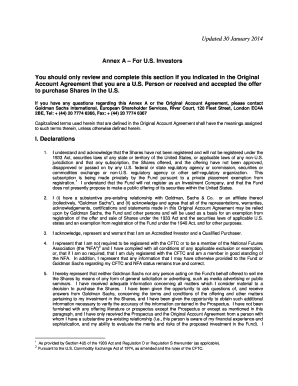 Annex A for US Investors