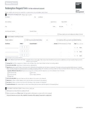 Goldman Sachs Funds Redemption Request Form